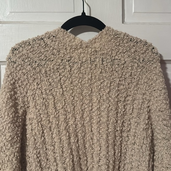 Miracle Women's Open Front Cardigan with Pockets Textured Cream Color S/M - Picture 8 of 10